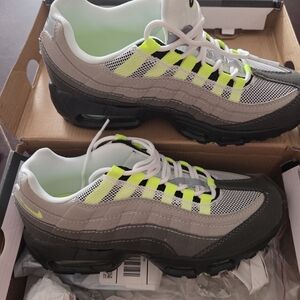 Nike Air Max 95 TT Gray and Neon Sneakers